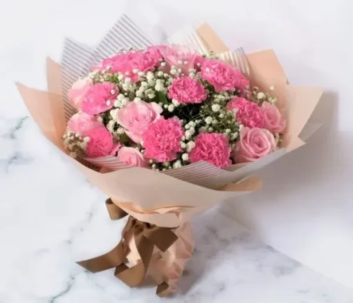 Blush Bloom Pink Carnation & Rose Bouquet