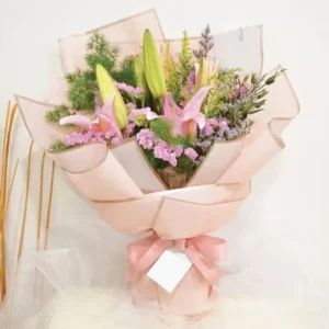 Blush Elegance Lily Bouquet