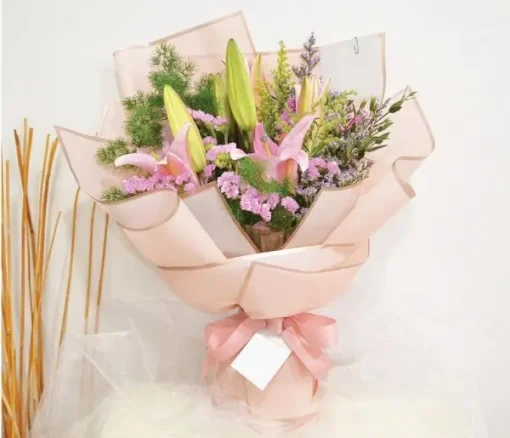 Blush Elegance Lily Bouquet