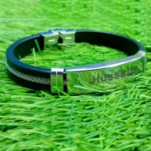 Custom Leather Name Bracelet for Men2