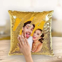 Custom Magic Sequin Pillow with Photo