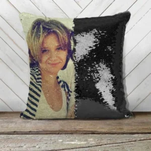 Custom Magic Sequin Pillow with Photo3