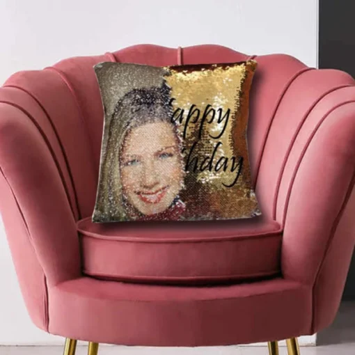 Custom Magic Sequin Pillow with Photo - Image 6