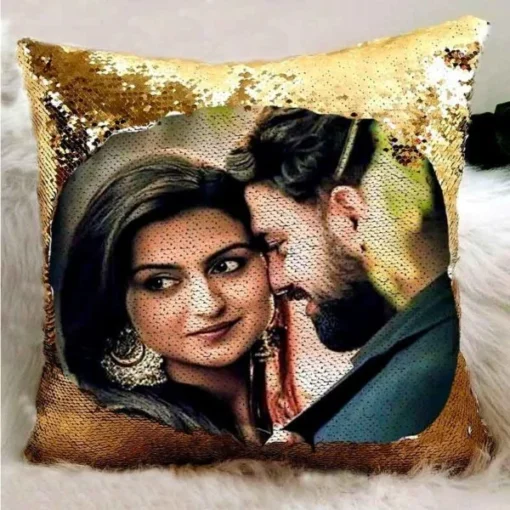 Custom Magic Sequin Pillow with Photo - Image 7