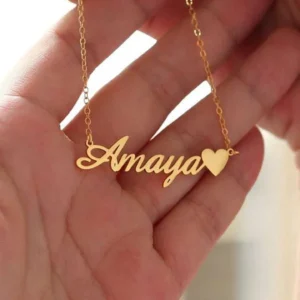 Custom Name Necklace with Heart 1