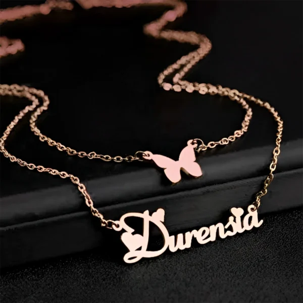 Customized Name Butterfly Necklace1