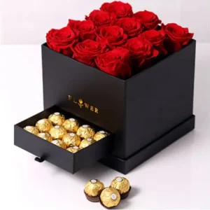 Elegant Love Rose & Chocolate Gift Box