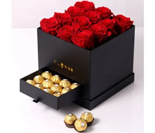 Elegant Love Rose & Chocolate Gift Box