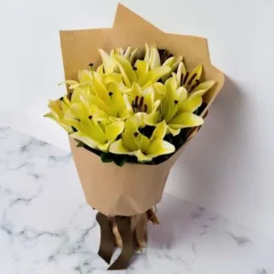 Elegant Yellow Lily Bouquet