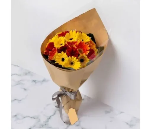 Golden Glow Gerbera Bouquet