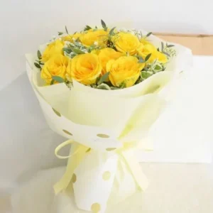 Golden Sunshine Rose Bouquet