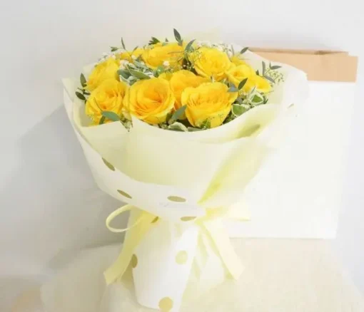 Golden Sunshine Rose Bouquet