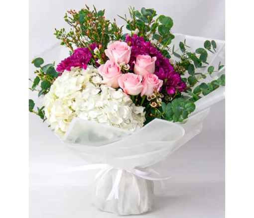 Graceful Harmony Hydrangea & Rose Bouquet