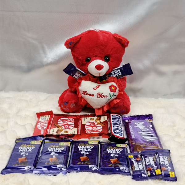 Lovable Teddy & Chocolate Gift Basket2