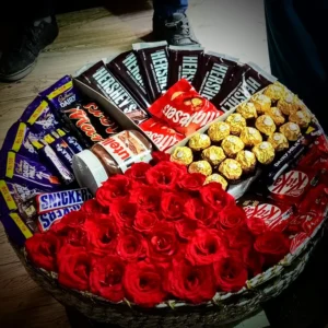 Luxury Chocolate & Roses Gift Basket