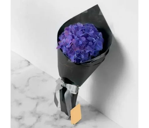 Midnight Elegance Blue Hydrangea Bouquet