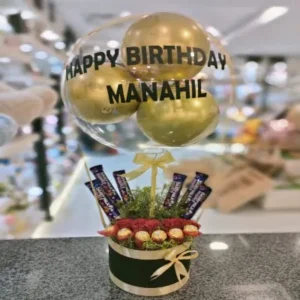 Personalized Birthday Balloon & Chocolate Bouquet