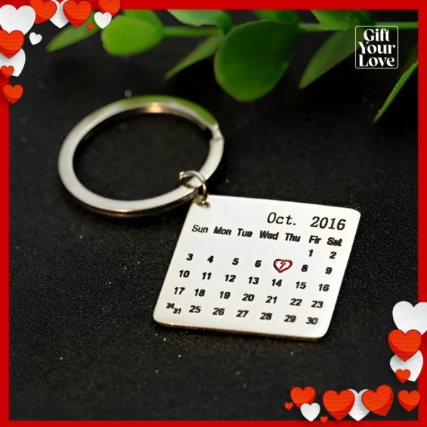 Personalized Calendar Date Keychain1