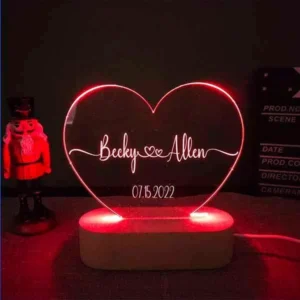 Personalized Heart-Shaped LED Acrylic Lamp3