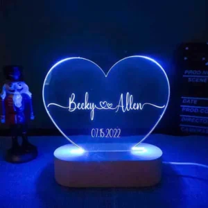 Personalized Heart-Shaped LED Acrylic Lamp4