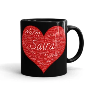 Personalized Heart Word Cloud Mug