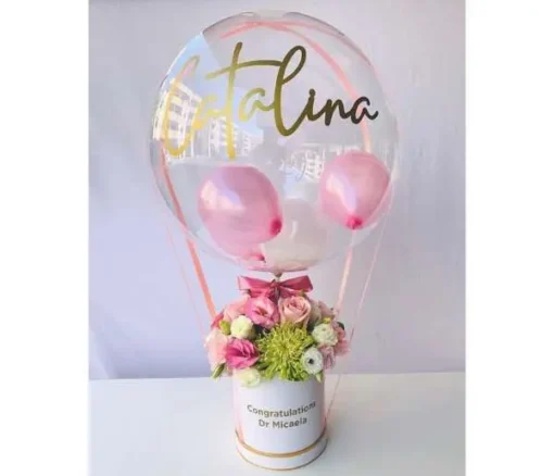 Personalized Hot Air Balloon Floral Box