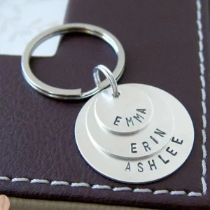 Personalized Layered Metal Keychain1