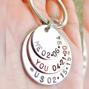 Personalized Layered Metal Keychain2