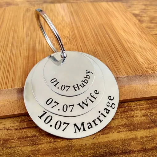 Personalized Layered Metal Keychain3