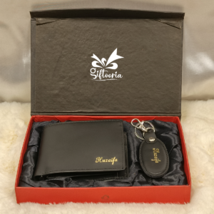 Personalized Leather Wallet & Keychain Gift Set2