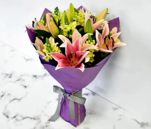Royal Charm Pink Lily Bouquet
