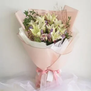 Serene Bloom Lily & Wildflower Bouquet