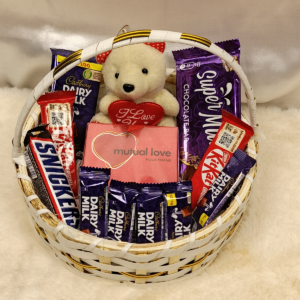 Sweet Affection Chocolate & Teddy Gift Basket