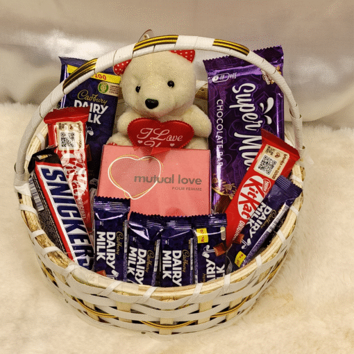 Sweet Affection Chocolate & Teddy Gift Basket