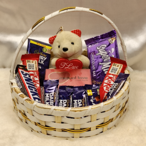 Sweet Affection Chocolate & Teddy Gift Basket2