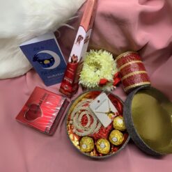 Eid Crescent Basket filled with premium sweets, gourmet treats, and elegant packaging, ideal for Eid gifting.