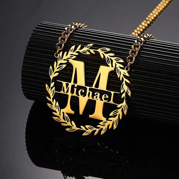 Big First Letter Name Necklace - Image 2