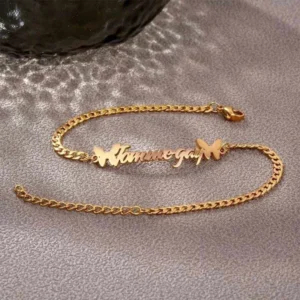 Personalized Butterfly Name Bracelet