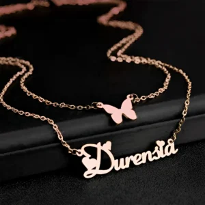 Customized Name Butterfly Necklace
