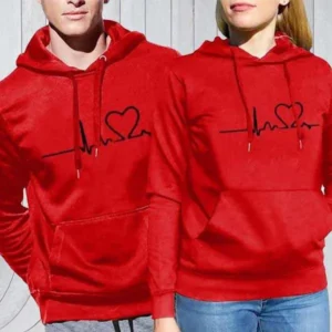 Alternative view of Heartbeat Love Couple Hoodie