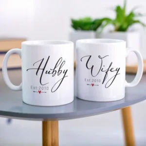 Hubby & Wifey Custom Mug Set