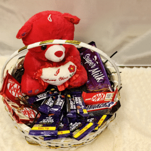 Lovable Teddy & Chocolate Gift Basket