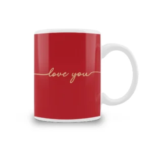 Alternative view of Love You" Red Mug