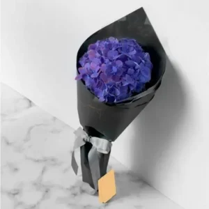 Midnight Elegance Blue Hydrangea Bouquet