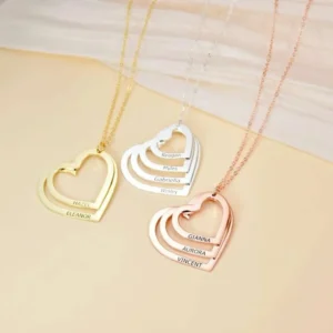 Multiple Layer Heart Name Necklace