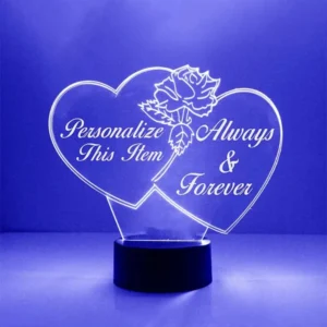 Personalized Dual Heart LED Night Lamp