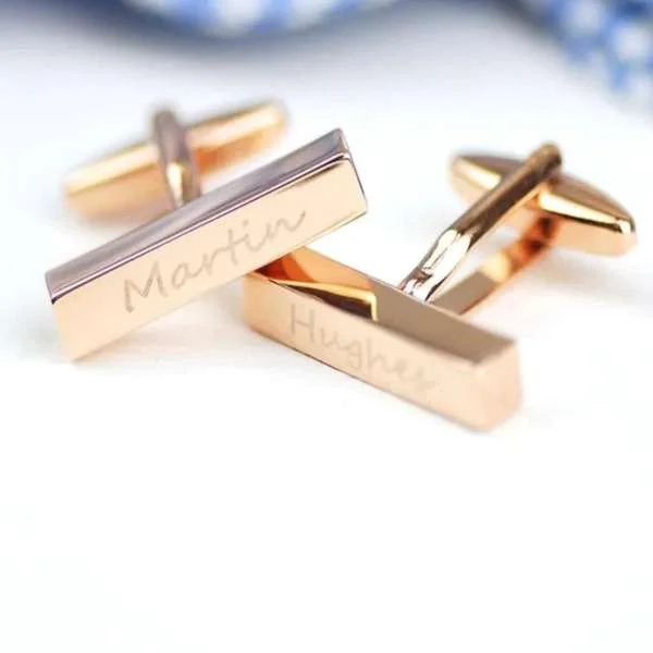 Personalized Engraved Bar Cufflinks - Image 2
