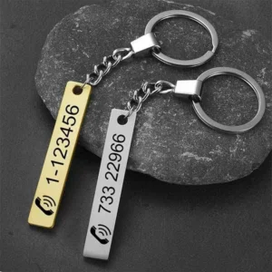 Personalized Engraved Bar Keychain