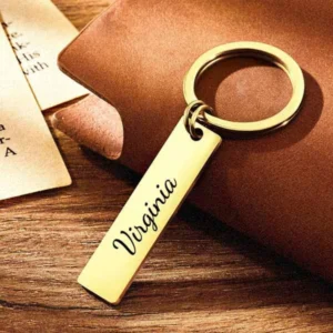 Alternative view of Personalized Engraved Bar Keychain