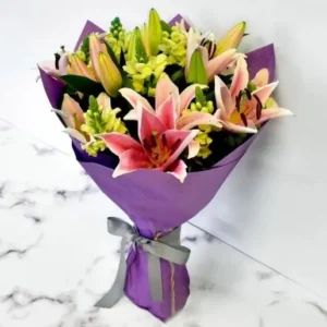 Royal Charm Pink Lily Bouquet